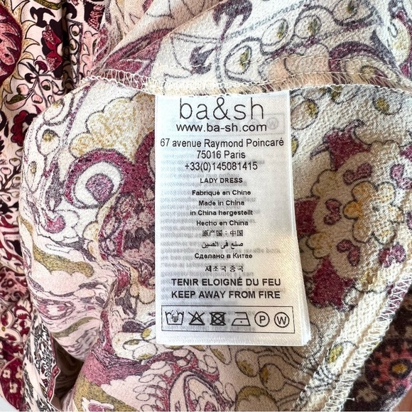 Ba&sh Zael Printed Midi Dress Size US 8 - Picture 12 of 14